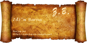 Zám Barna névjegykártya